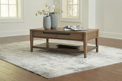 Tampa Furniture Outlet Lutz - Ashley Furniture - Roanhowe Coffee Table - Rectangular Cocktail Table / Brown - T769-1