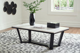 Tampa Furniture Outlet Lutz - Ashley Furniture - Fostead Coffee Table - Rectangular Cocktail Table / White/Espresso - T770-1