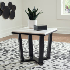 Tampa Furniture Outlet Lutz - Ashley Furniture - Fostead End Table - Square End Table / White/Espresso - T770-2