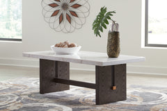 Tampa Furniture Outlet Lutz - Ashley Furniture - Burkhaus Coffee Table - Rectangular Cocktail Table / White/Dark Brown - T779-1