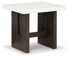 Tampa Furniture Outlet Lutz - Ashley Furniture - Burkhaus End Table - Rectangular End Table / White/Dark Brown - T779-3