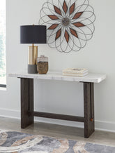 Tampa Furniture Outlet Lutz - Ashley Furniture - Burkhaus Sofa Table - Sofa Table / White/Dark Brown - T779-4