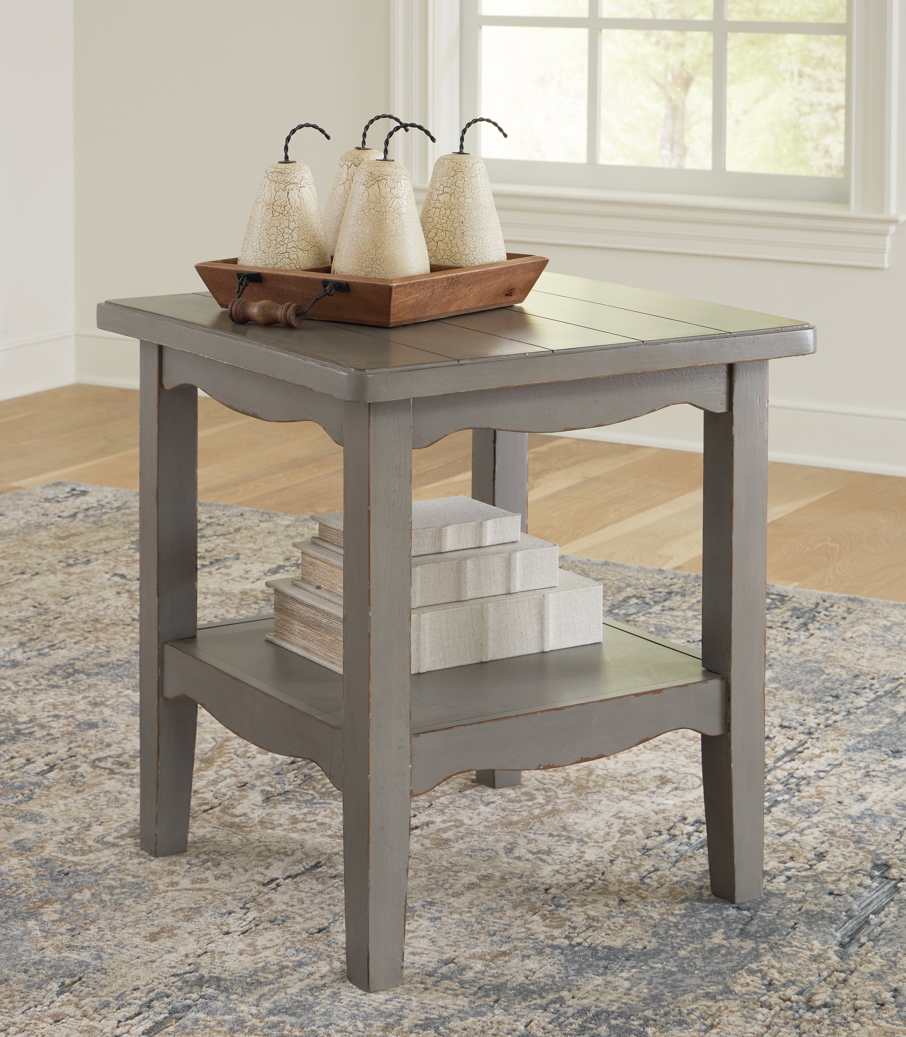 Tampa Furniture Outlet Lutz - Ashley Furniture - Charina End Table - Square End Table / Antique Gray - T784-2