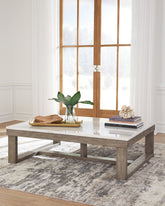 Tampa Furniture Outlet Lutz - Ashley Furniture - Loyaska Coffee Table - Rectangular Cocktail Table / Brown/Ivory - T789-1