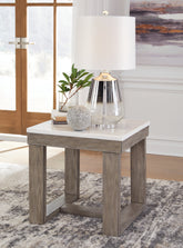 Tampa Furniture Outlet Lutz - Ashley Furniture - Loyaska End Table - Square End Table / Brown/Ivory - T789-2