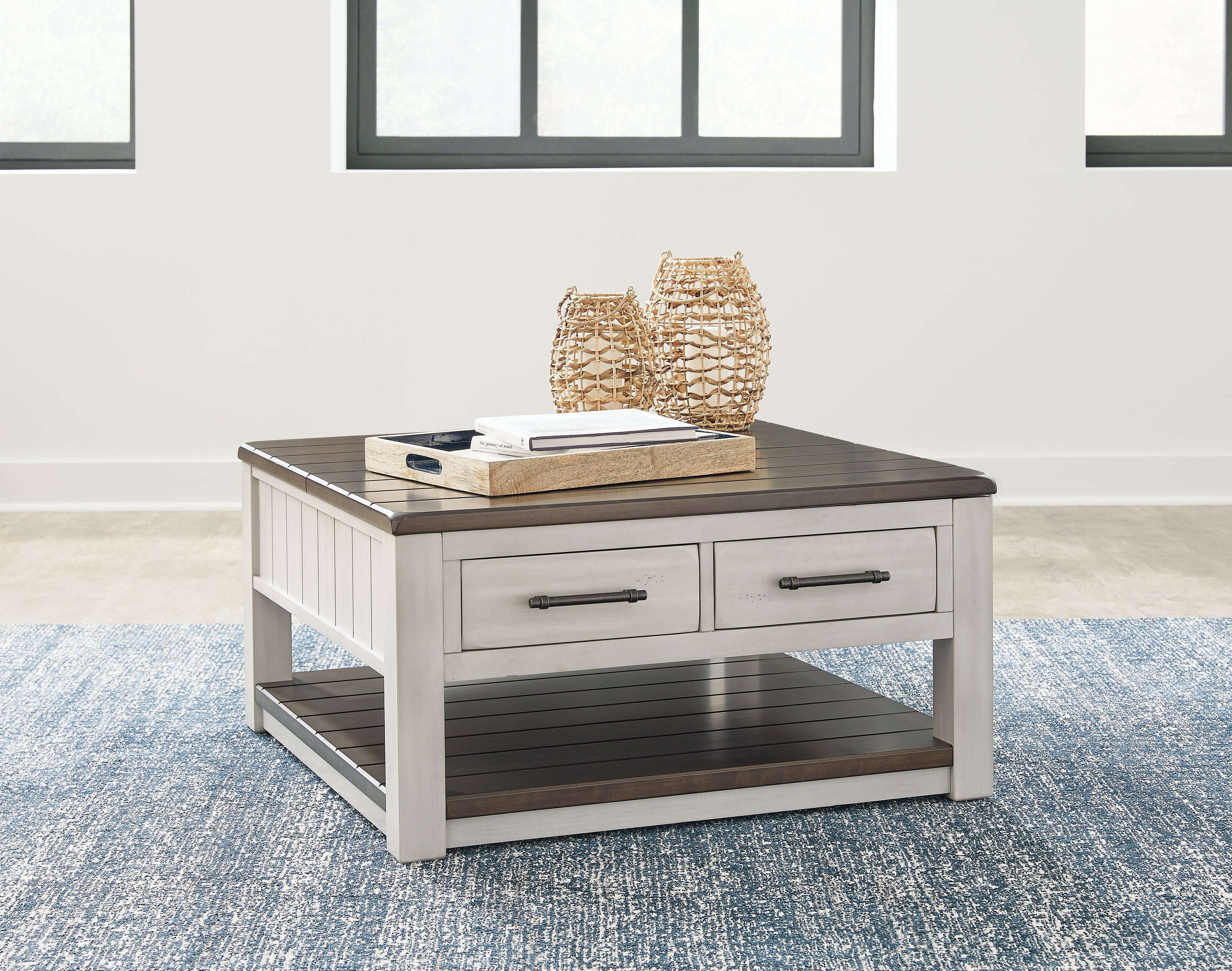 Tampa Furniture Outlet Lutz - Ashley Furniture - Darborn Lift-Top Coffee Table - Lift Top Cocktail Table / Gray/Brown - T796-00