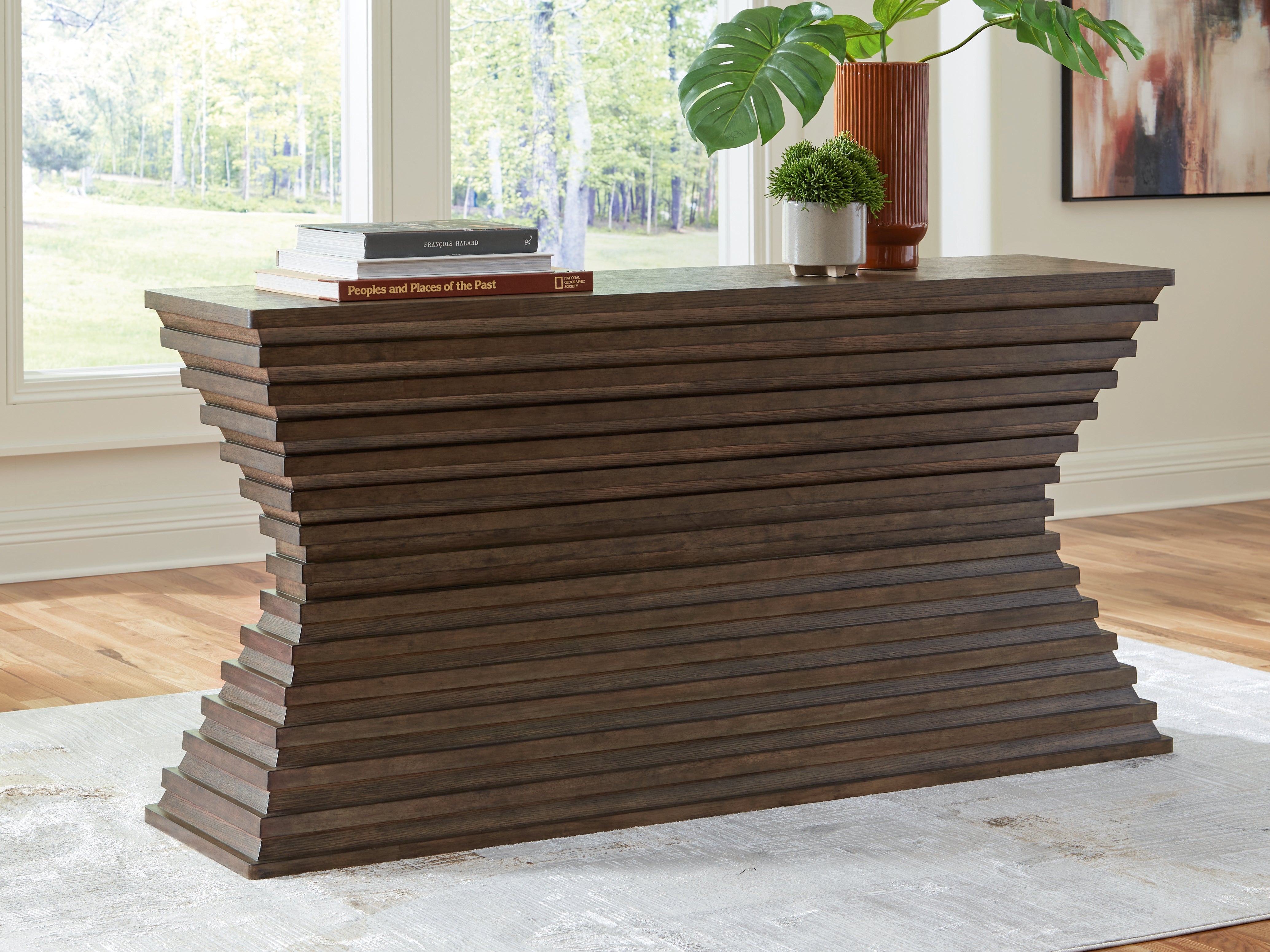 Tampa Furniture Outlet Lutz - Ashley Furniture - Hannodream Sofa Table - Sofa Table / Warm Brown - T821-4