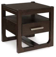 Tampa Furniture Outlet Lutz - Ashley Furniture - Breckington End Table - Square End Table / Dark Brown - T856-2