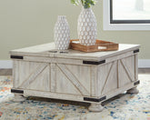 Tampa Furniture Outlet Lutz - Ashley Furniture - Carynhurst Coffee Table - Cocktail Table with Storage / Whitewash - T929-20