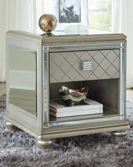 Tampa Furniture Outlet Lutz - Ashley Furniture - Chevanna End Table - Rectangular End Table / Platinum - T942-3