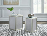 Tampa Furniture Outlet Lutz - Ashley Furniture - Traleena Nesting End Table (Set of 2) - Nesting End Tables (Set of 2) / Silver Finish - T957-16