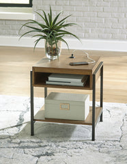 Tampa Furniture Outlet Lutz - Ashley Furniture - Fridley End Table - Rectangular End Table / Brown/Black - T964-3