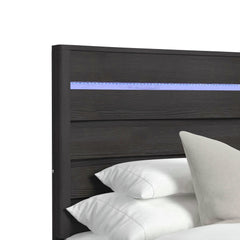 Tobias Queen Bed with LED in Black