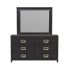 Tobias Dresser and Mirror Set with LED in Black