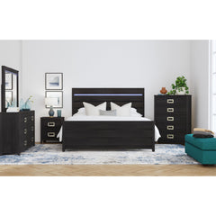 Tobias Dresser and Mirror Set with LED in Black – SKU B-15990-8-DRMR | Elements