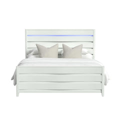 Tobias King Bed with LED in White