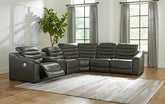 Tampa Furniture Outlet Lutz - Ashley Furniture - Center Line Sectional - 6-Piece Power Reclining Sectional / Dark Gray - U63404S4