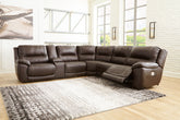Tampa Furniture Outlet Lutz - Ashley Furniture - Dunleith Sectional - 6-Piece Power Reclining Sectional / Chocolate - U71604S2