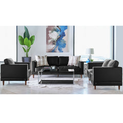 Hampton Chair In Fiero Black (Top Grain/PVC) – SKU UHT3780100 | Elements