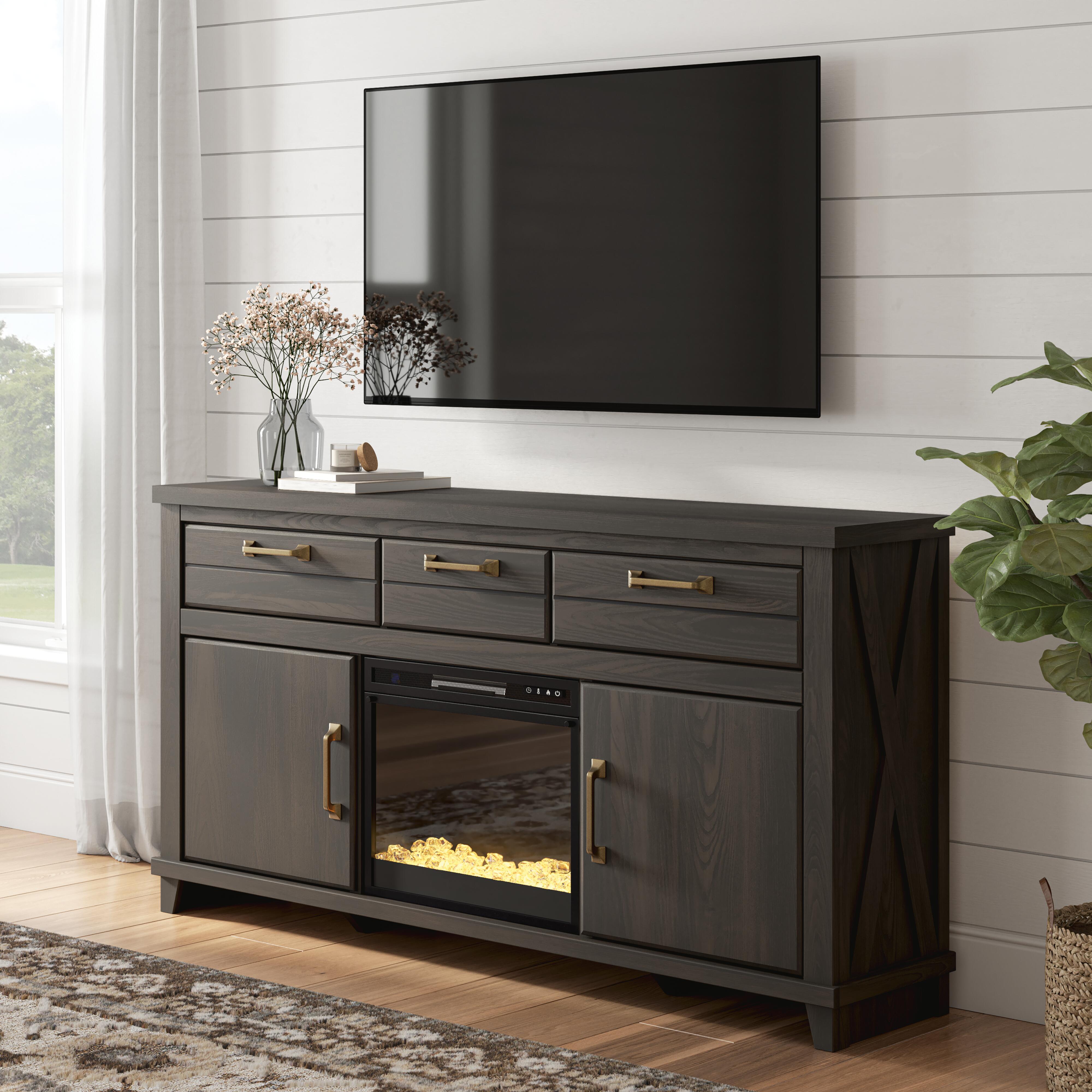 Tampa Furniture Outlet Lutz - Ashley Furniture - Brazen Valley 71" TV Stand with Electric Fireplace - 71" TV Stand with Electric Fireplace - W2648W1