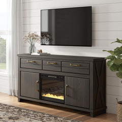Tampa Furniture Outlet Lutz - Ashley Furniture - Brazen Valley 71" TV Stand with Electric Fireplace - 71" TV Stand with Electric Fireplace - W2648W1
