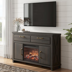 Tampa Furniture Outlet Lutz - Ashley Furniture - Brazen Valley 60" TV Stand with Electric Fireplace - 60" TV Stand with Electric Fireplace - W2648W4