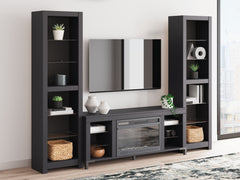 Tampa Furniture Outlet Lutz - Ashley Furniture - Cayberry 3-Piece Entertainment Center with Electric Fireplace - 3-Piece Entertainment Center with Electric Fireplace / Black - W2721W2