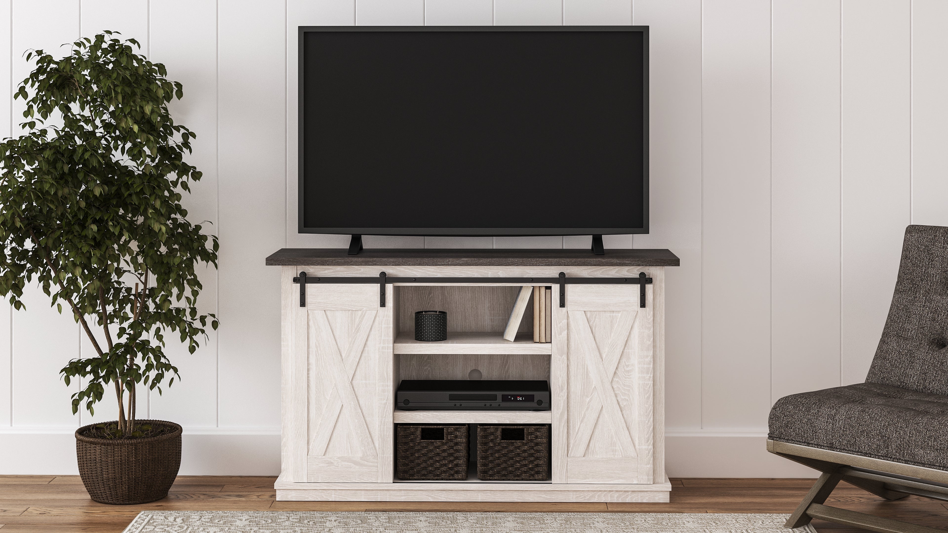 Tampa Furniture Outlet Lutz - Ashley Furniture - Dorrinson 54" TV Stand - 54" / Two-tone - W287-48