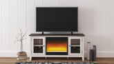 Tampa Furniture Outlet Lutz - Ashley Furniture - Dorrinson 60" TV Stand with Electric Fireplace - 60" TV Stand with Electric Fireplace / Two-tone - W287W2