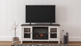 Tampa Furniture Outlet Lutz - Ashley Furniture - Dorrinson 60" TV Stand with Electric Fireplace - 60" TV Stand with Electric Fireplace / Two-tone - W287W3