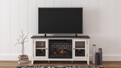 Tampa Furniture Outlet Lutz - Ashley Furniture - Dorrinson 60" TV Stand with Electric Fireplace - 60" TV Stand with Electric Fireplace / Two-tone - W287W3