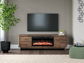 Tampa Furniture Outlet Lutz - Ashley Furniture - Zadilyn 72" TV Stand with Electric Fireplace - 72" TV Stand with Electric Fireplace / Brown - W3367W1