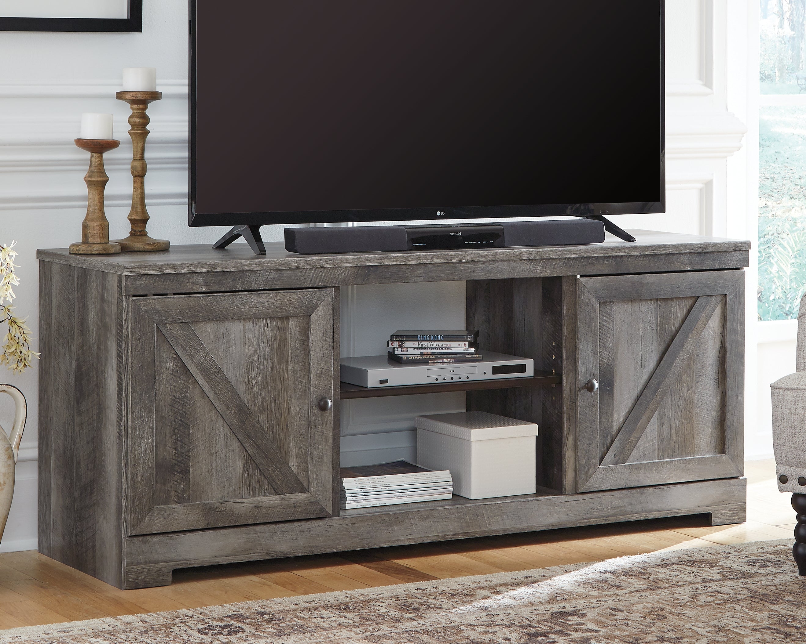 Tampa Furniture Outlet Lutz - Ashley Furniture - Wynnlow TV Stand - 63" / Gray - W440-68