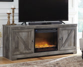 Tampa Furniture Outlet Lutz - Ashley Furniture - Wynnlow 63" TV Stand with Electric Fireplace - 63" TV Stand with Electric Fireplace / Gray - W440W4