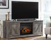 Tampa Furniture Outlet Lutz - Ashley Furniture - Wynnlow 63" TV Stand with Electric Fireplace - 63" TV Stand with Electric Fireplace / Gray - W440W9