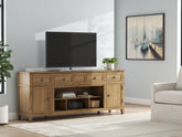 Tampa Furniture Outlet Lutz - Ashley Furniture - Sharlance 81" TV Stand - 81" / Light Brown - W655-68