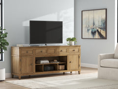Tampa Furniture Outlet Lutz - Ashley Furniture - Sharlance 81" TV Stand - 81" / Light Brown - W655-68
