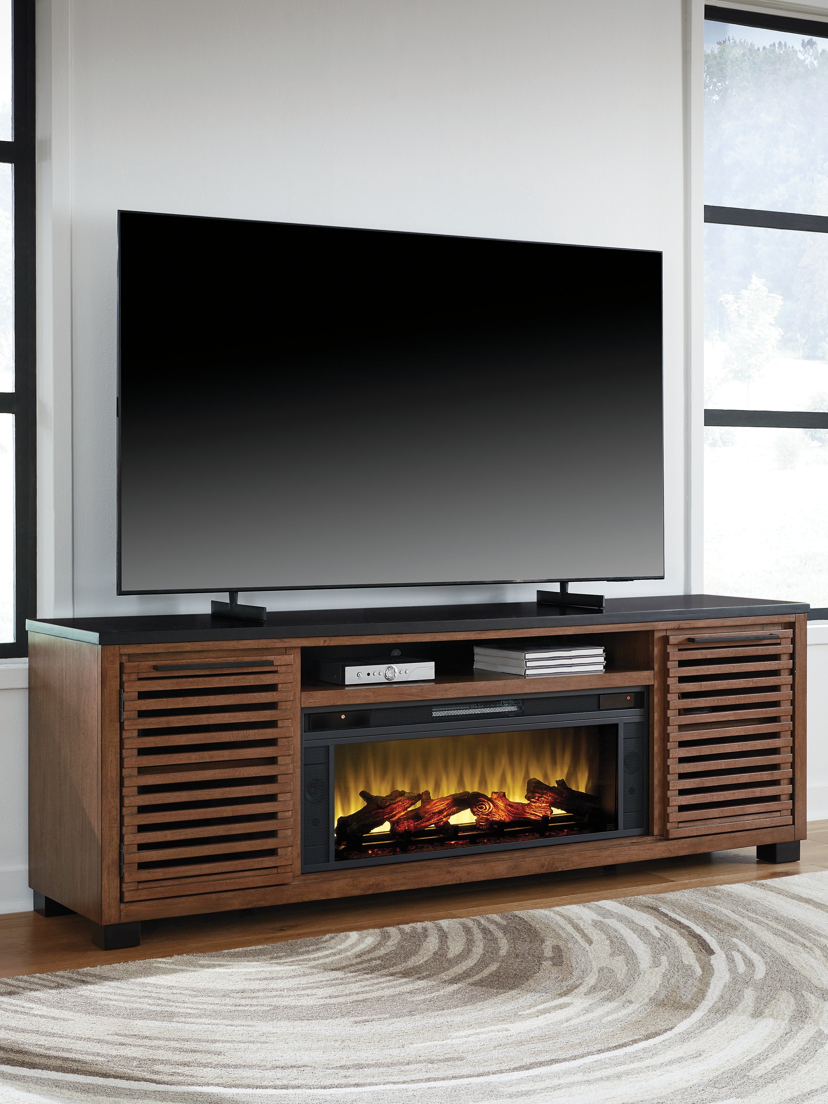 Tampa Furniture Outlet Lutz - Ashley Furniture - Kallari 84" TV Stand with Electric Fireplace - 84" TV Stand with Electric Fireplace - W737W1