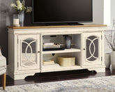 Tampa Furniture Outlet Lutz - Ashley Furniture - Realyn 74" TV Stand - 74" / Chipped White - W743-68