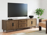 Tampa Furniture Outlet Lutz - Ashley Furniture - Roanhowe 85" TV Stand - 85" / Brown - W769-68