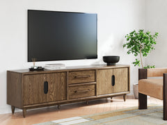 Tampa Furniture Outlet Lutz - Ashley Furniture - Roanhowe 85" TV Stand - 85" / Brown - W769-68