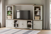 Tampa Furniture Outlet Lutz - Ashley Furniture - Havalance Entertainment Center - 4-Piece Entertainment Center / Two-tone - W814W1