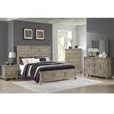 Whit-Ash King Panel Bed in Light Grey – SKU B-11360-3-KB | Elements
