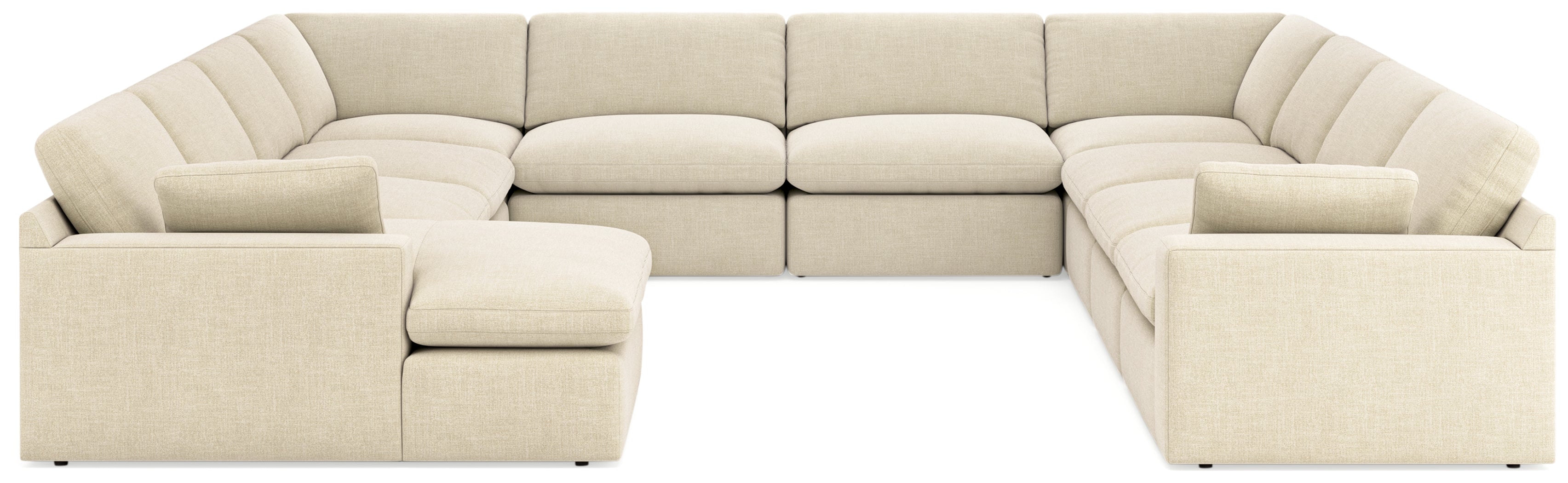 Tampa Furniture Outlet Lutz - Ashley Furniture - Elyza Sectional - RAF 10-Piece Sectional / Linen - 10006S8