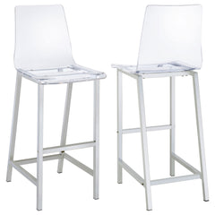 Tampa Furniture Outlet - Coaster - Juelia Clear Acrylic Bar Chair Chrome (Set of 2) - 100295