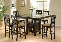 Tampa Furniture Outlet - Coaster - Gabriel 7-piece Square Counter Height Dining Set Cappuccino - 100438-S7