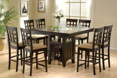 Tampa Furniture Outlet - Coaster - Gabriel 9-piece Square Counter Height Dining Set Cappuccino - 100438-S9