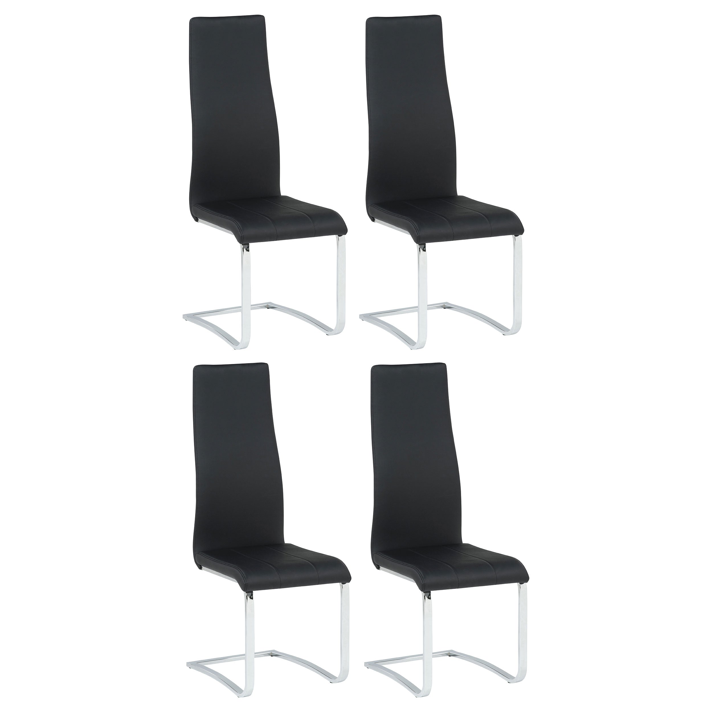 Tampa Furniture Outlet - Coaster - Montclair Upholstered Dining Side Chair Black (Set of 4) - 100515BLK
