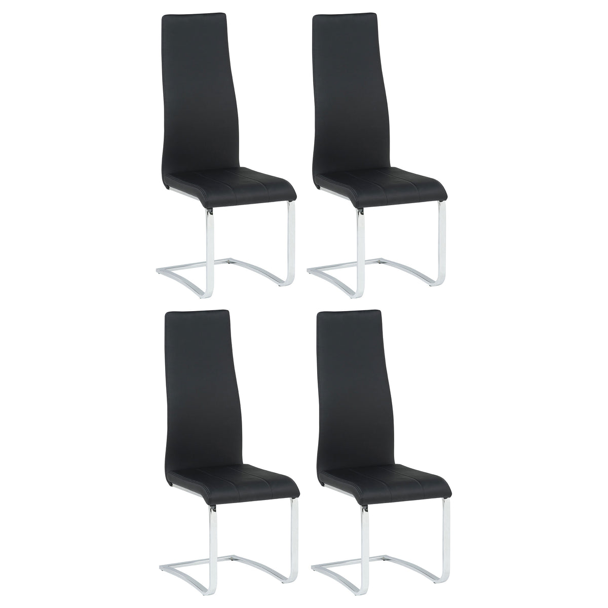 Tampa Furniture Outlet - Coaster - Montclair Upholstered Dining Side Chair Black (Set of 4) - 100515BLK