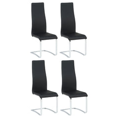 Tampa Furniture Outlet - Coaster - Montclair Upholstered Dining Side Chair Black (Set of 4) - 100515BLK